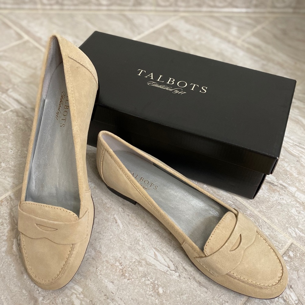 Talbots Light Latte Suede Loafers